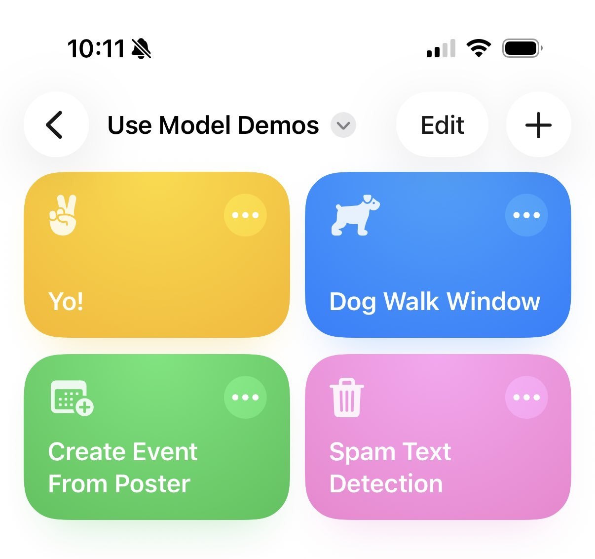 Use Model Demos Shortcuts group